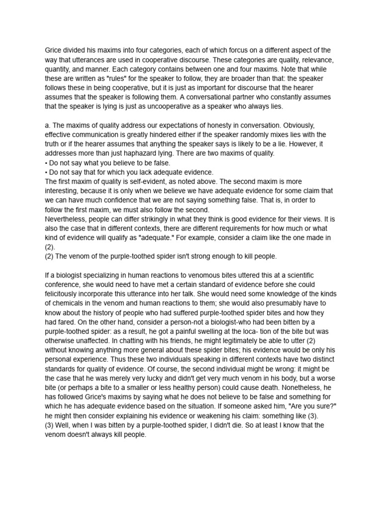 'Introducing Grice's Maxims' | PDF | Semiotics | Human Communication