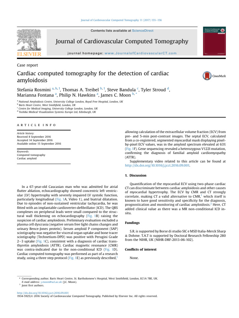 Cardiac Computed Tomography For The Detection of Cardiac | PDF ...