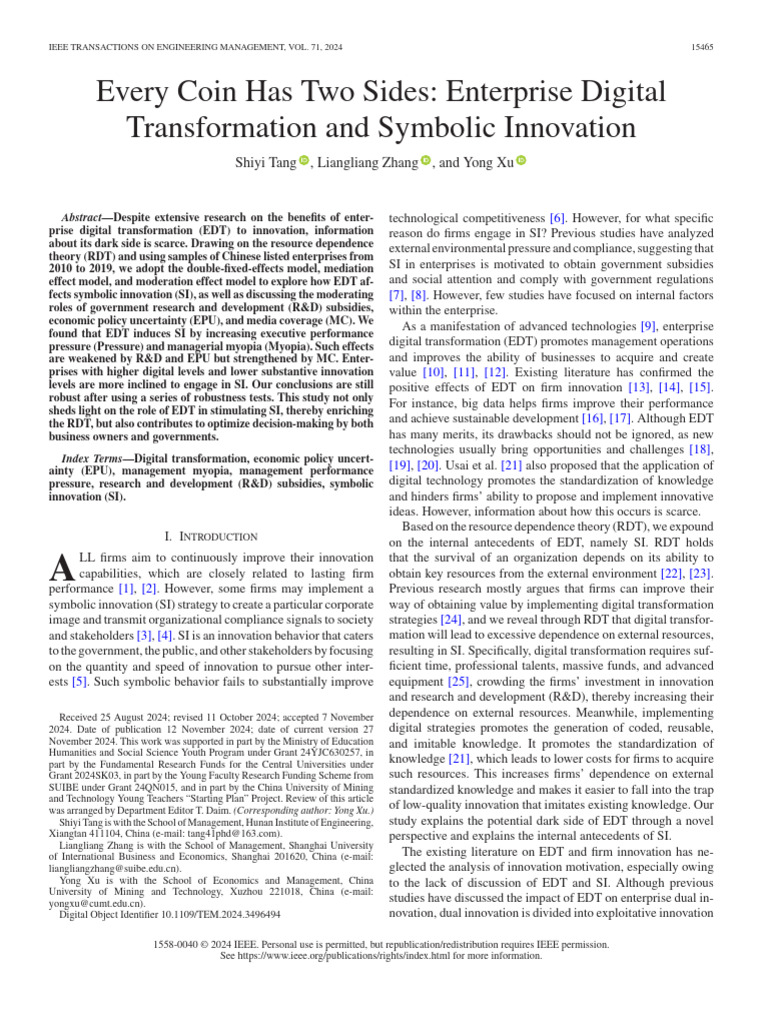 Impact of Digital Transformation on Symbolic Innovation | PDF ...
