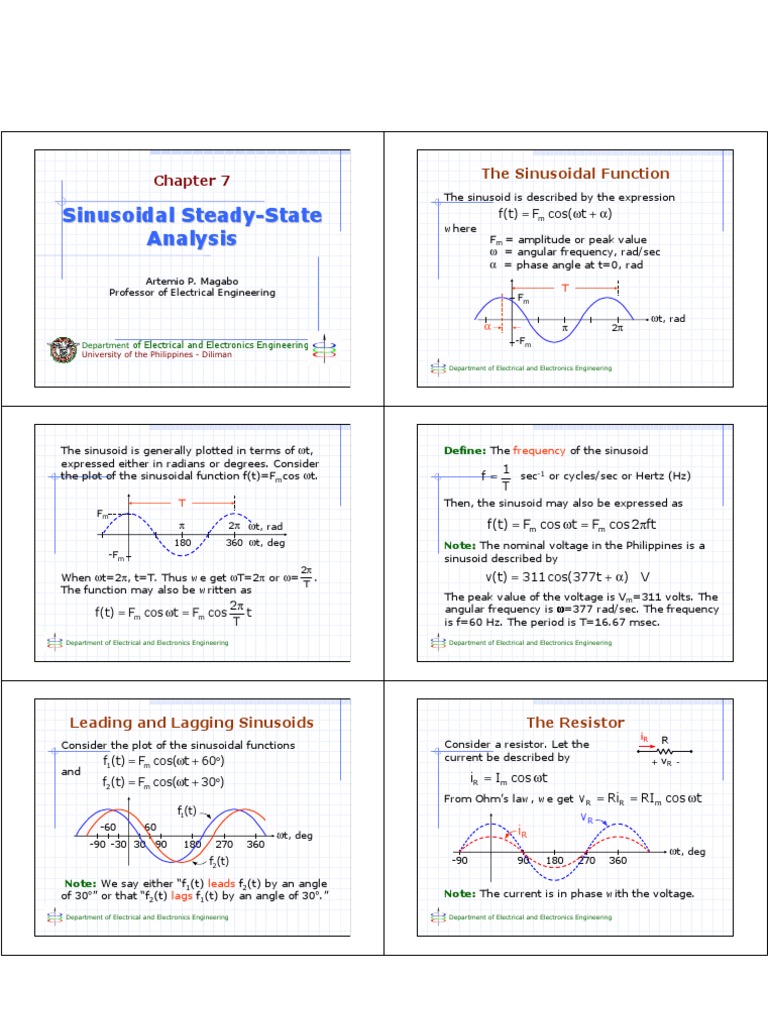 Sinusoidal Steady-State Analysis | PDF | Ac Power | Electrical Impedance