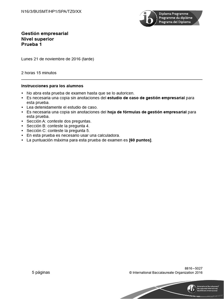 Prueba de Gestión Empresarial IBAT | PDF