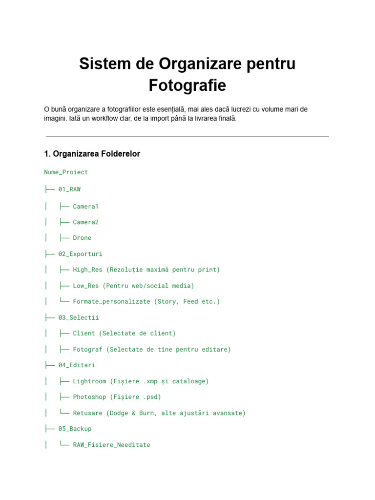 Sistem de Organizare Pentru Fotografie | PDF