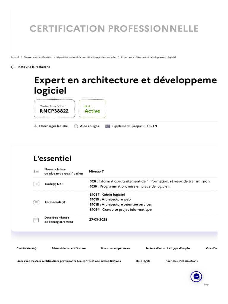 Certification Expert en Développement Logiciel | PDF | Développement de ...