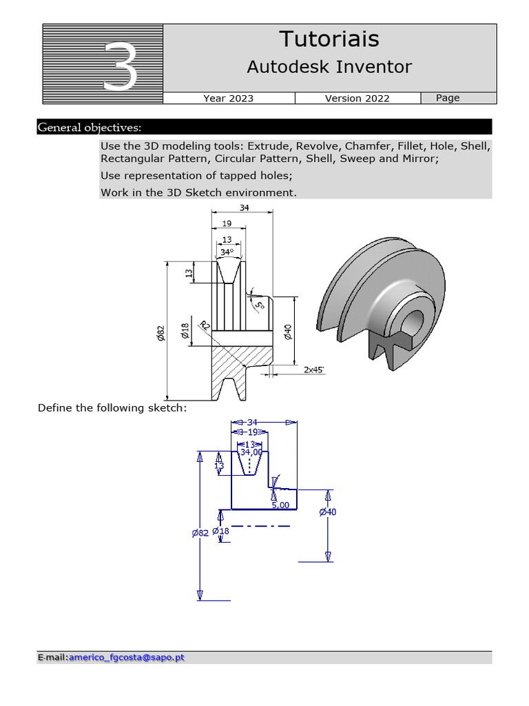 Autodesk Inventor - Tutorials | PDF | Extrusion | Euclidean Geometry