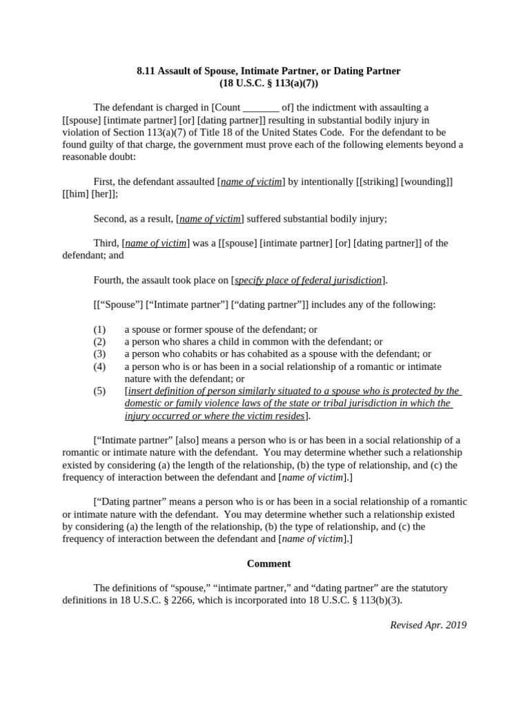 8.11 Criminal Rev 3 2022 | PDF | Assault | Title 18 Of The United ...