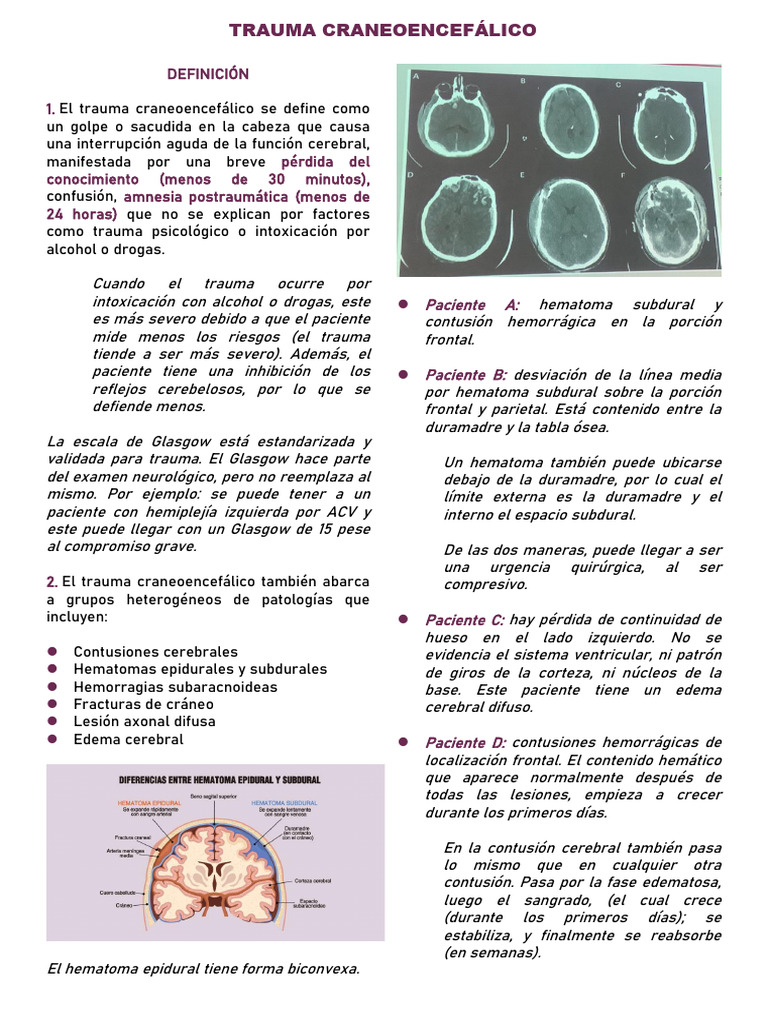 Trauma Craneoencefálico | PDF | Lesión cerebral traumática | Medicina