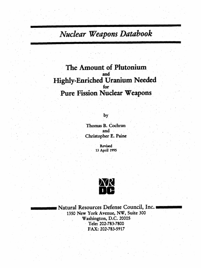 Fissile Material for Nuclear Weapons | PDF | Nuclear Weapons | Plutonium