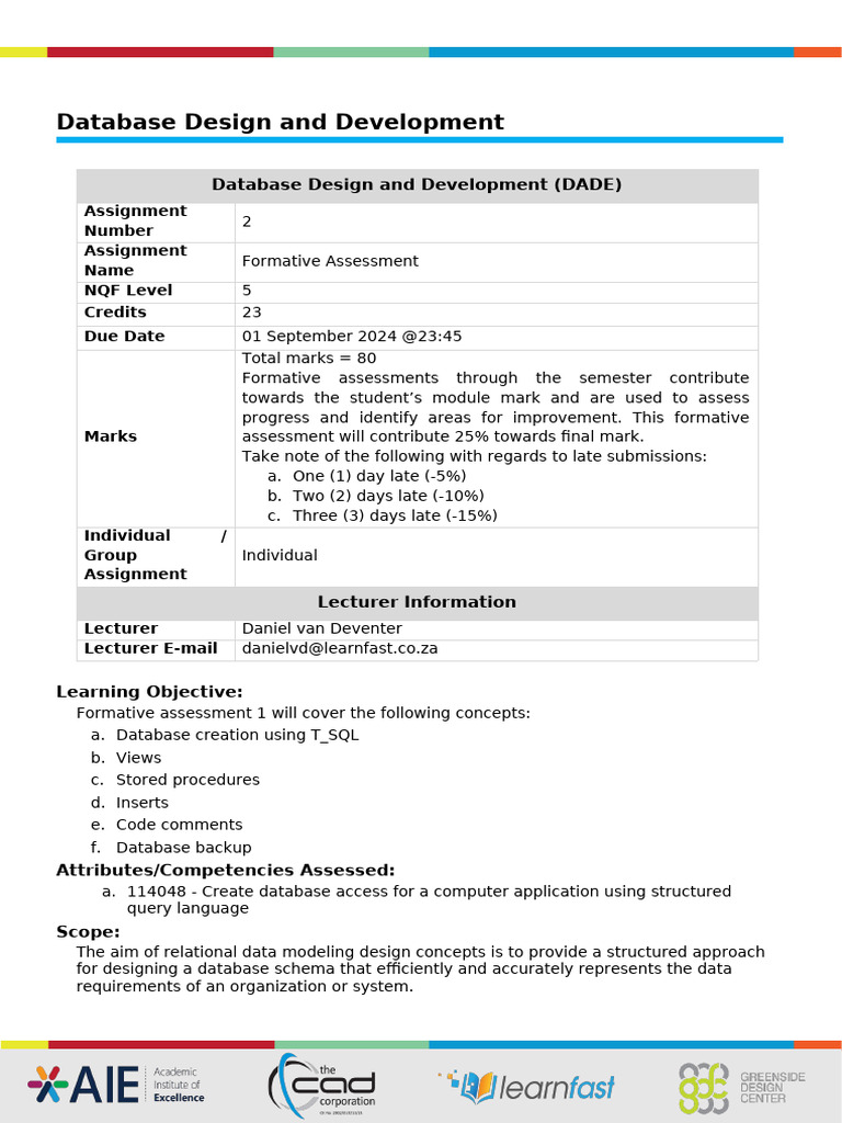 Database Design and Development- Formative Assessment 1 (Part 2)_vje ...