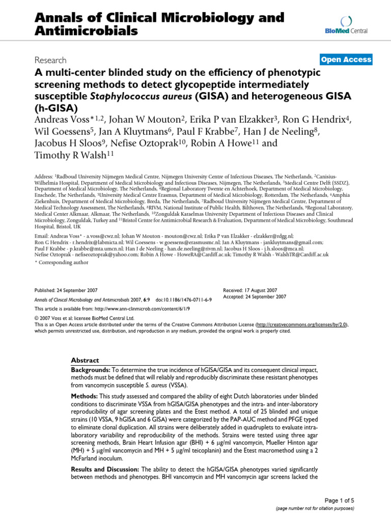 Annals of Clinical Microbiology and Antimicrobials | PDF | Sensitivity ...