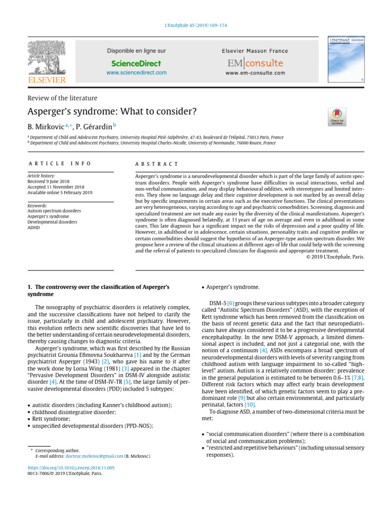 Asperger's Syndrome: Clinical Insights | PDF | Asperger Syndrome ...