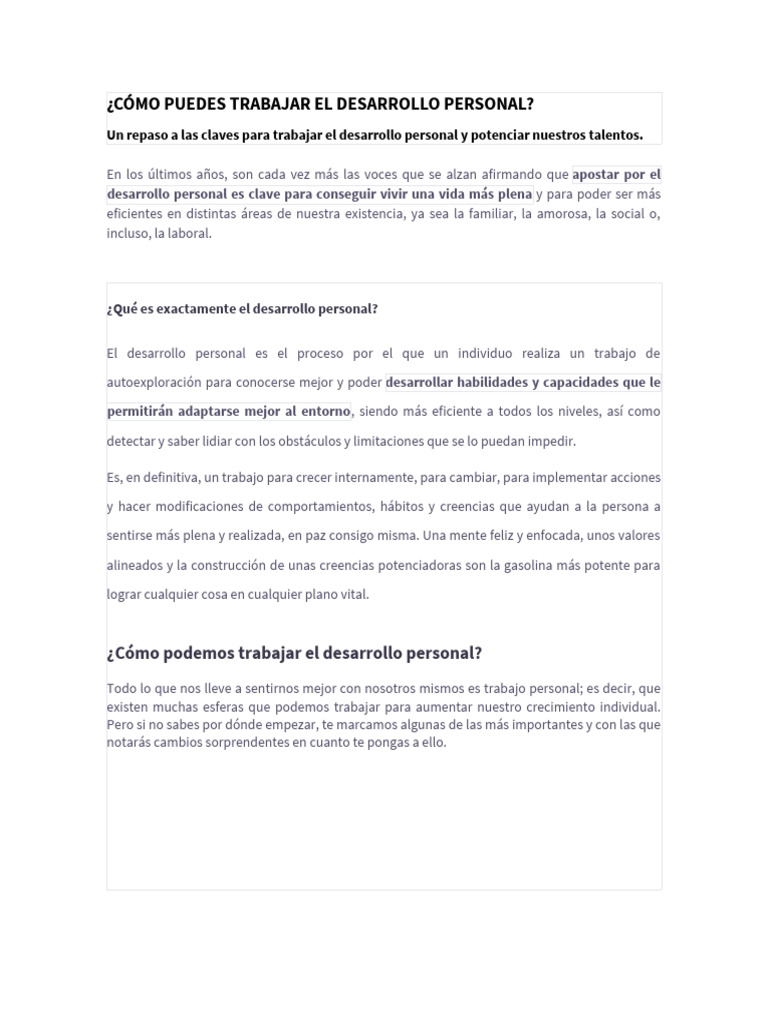 Claves para el Desarrollo Personal | PDF | Desarrollo personal | Las ...