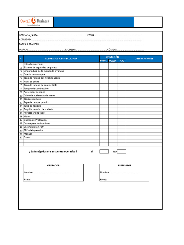 Inspección Fumigadora a Motor | PDF | Vehículos