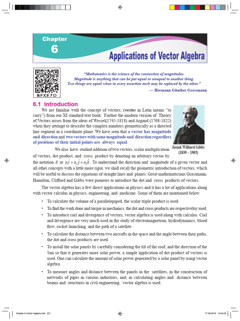 Vector Algebra Applications Guide | PDF | Euclidean Vector | Vector ...