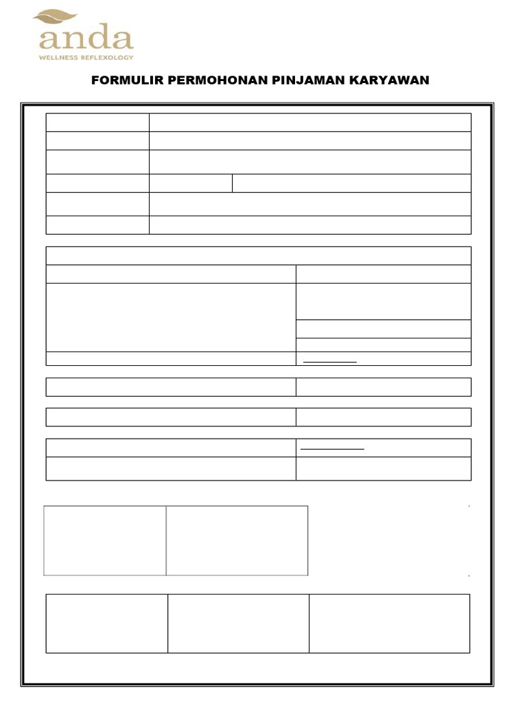 Formulir Permohonan Pinjaman Karyawan | PDF