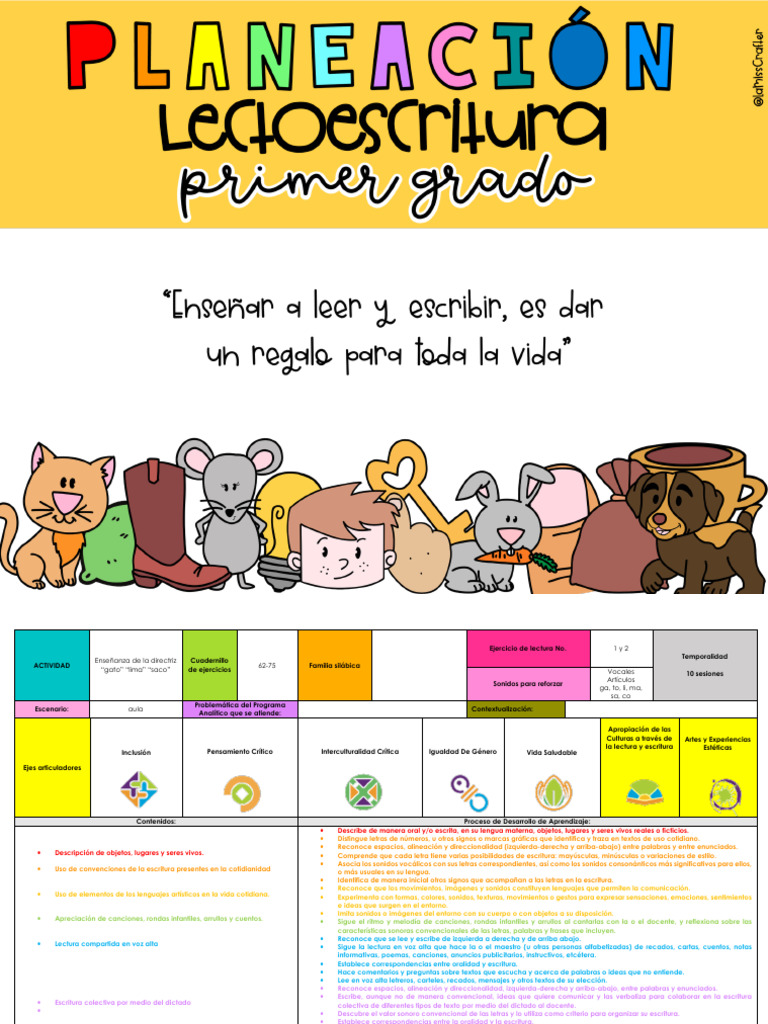 Actividades de Lectura y Escritura Infantil | PDF | Escritura | Cognición
