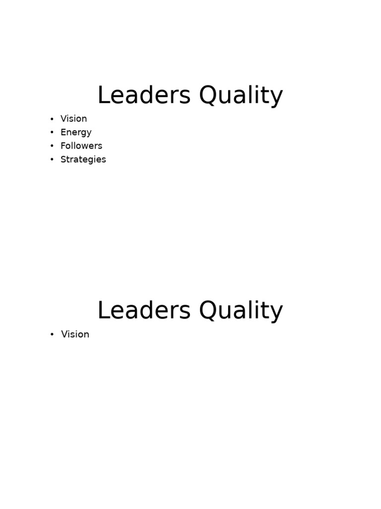 Leaders Quality | PDF