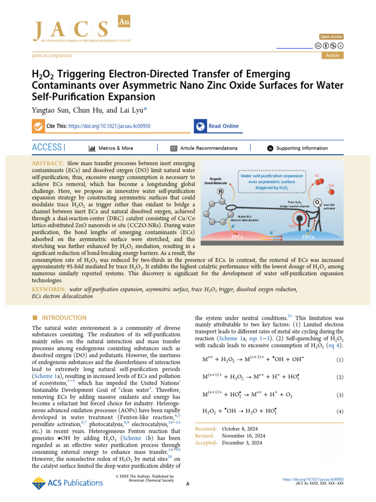 Sun Et Al 2024 H2o2 Triggering Electron Directed Transfer of Emerging ...