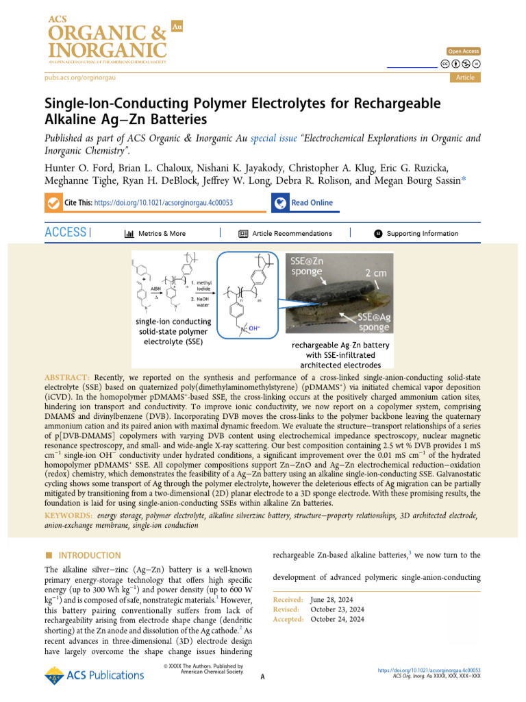 Ford Et Al 2024 Single Ion Conducting Polymer Electrolytes For ...