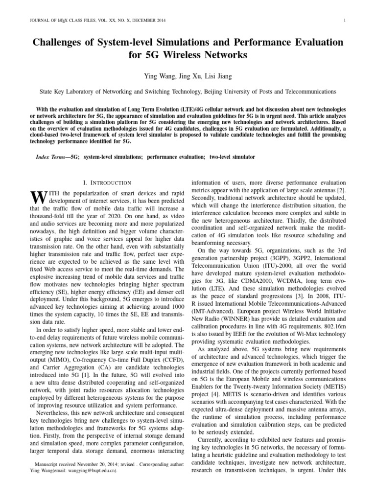 5G Simulation Challenges & Evaluation | PDF | 4 G | Computer Network