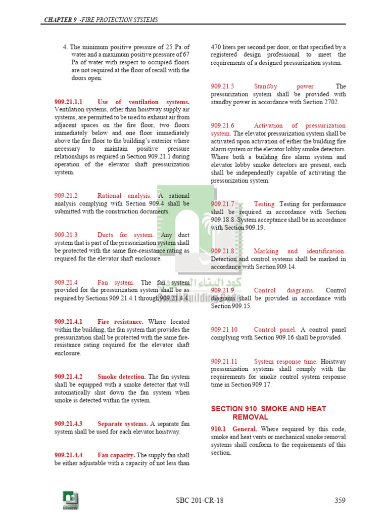 SBC 201 | PDF | Elevator | Fire Sprinkler System