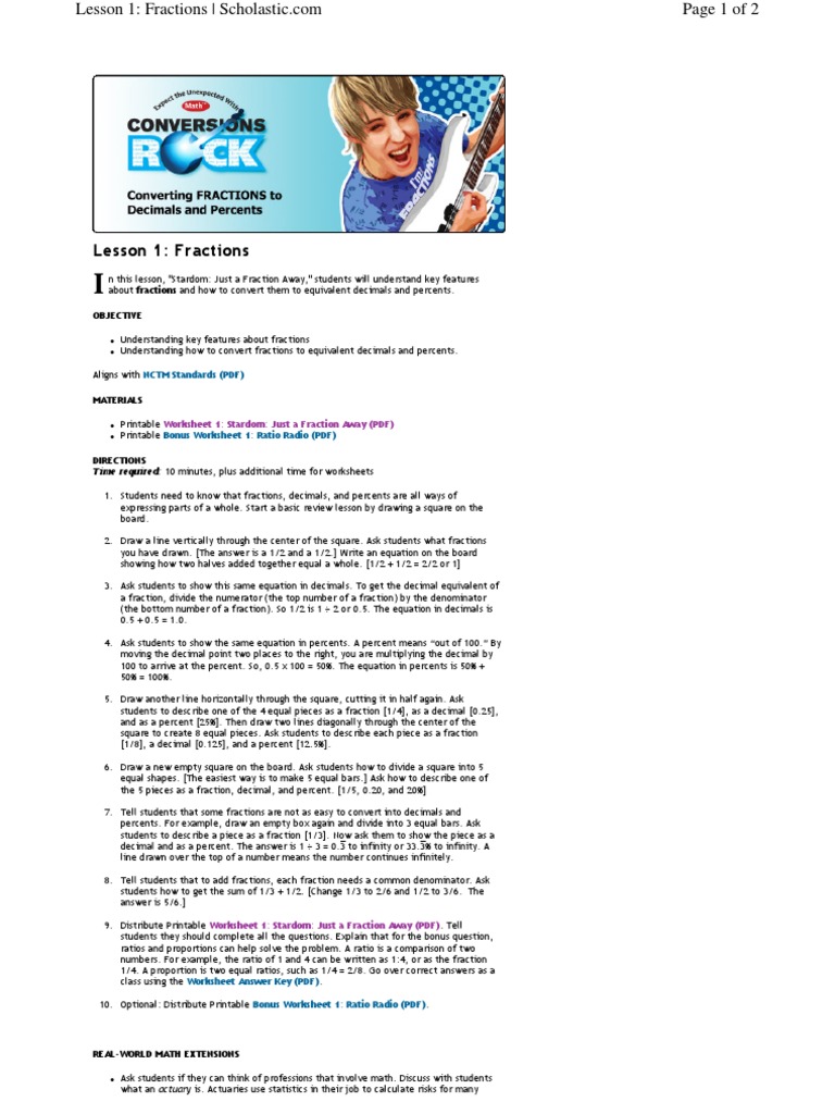 Lesson Plan Odds Fraction Mathematics
