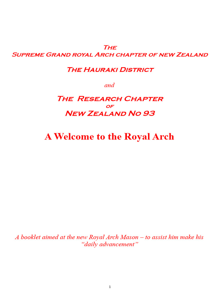 Welcome Guide for New Royal Arch Masons | PDF | Freemasonry | Masonic Lodge