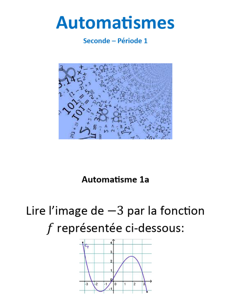Automatismes Maths Seconde - Période 1 | PDF | Algèbre linéaire | Algèbre