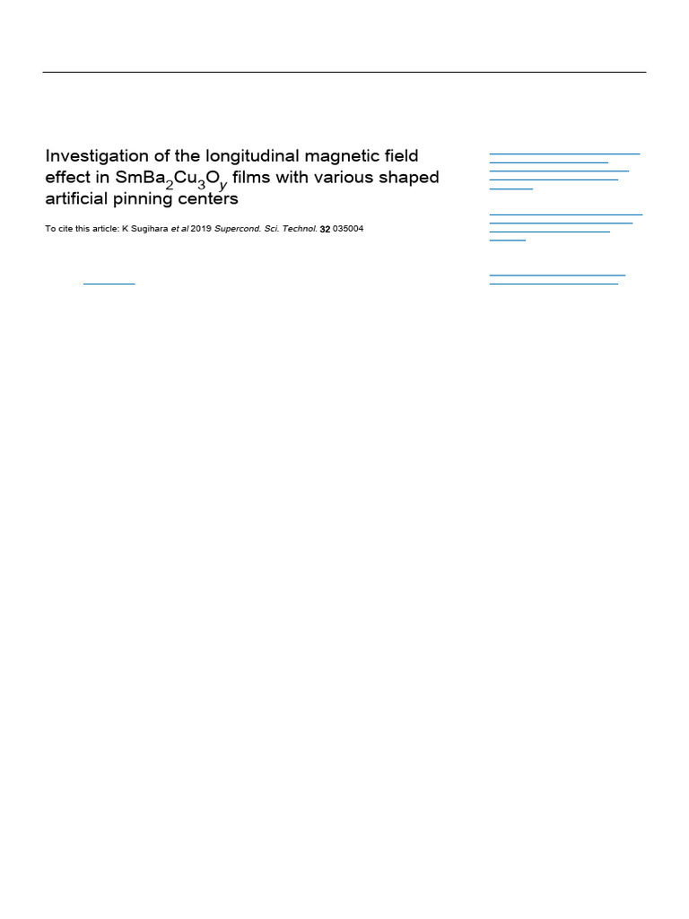 Longitudinal Magnetic Field Effects on SmBa2Cu3Oy Films | PDF ...