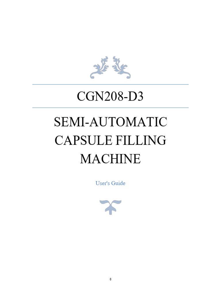 Semi-Automatic Capsule Filling Guide | PDF | Bearing (Mechanical) | Safety