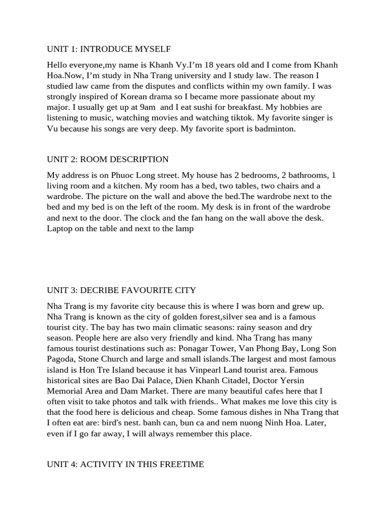 Personal Introduction and Interests | PDF