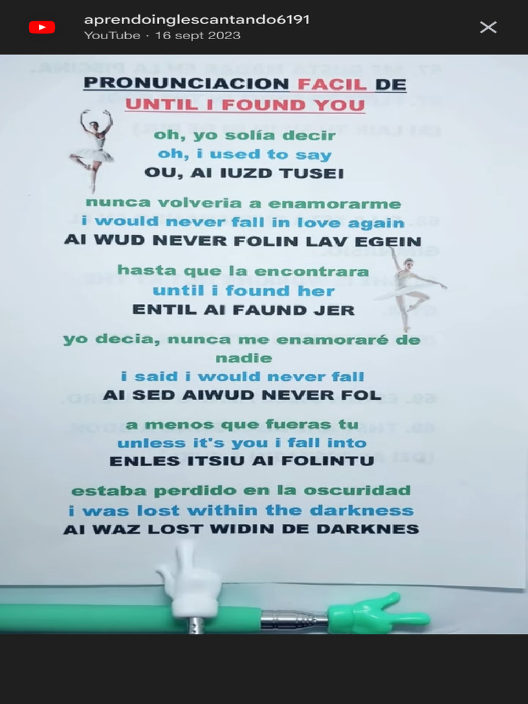 Dijiste Letra y Pronunciación de Cancion Until I Found You - Buscar Con ...
