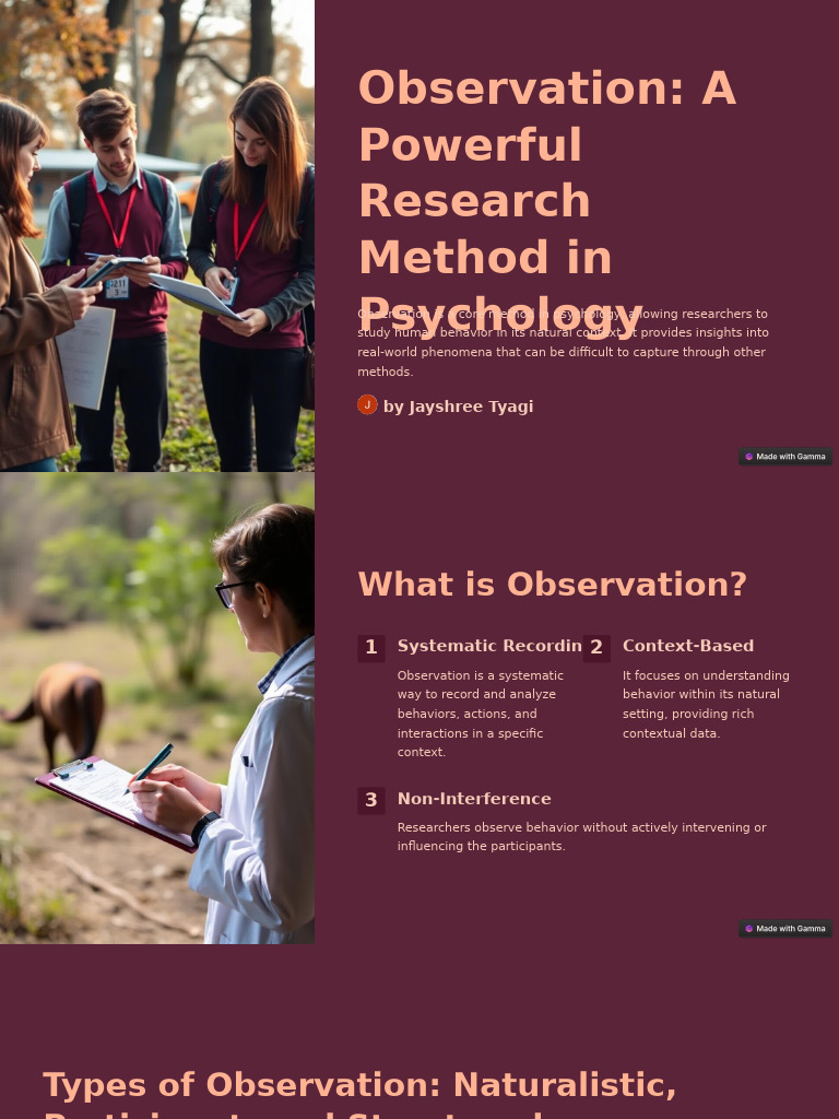 Understanding Observation in Psychology | PDF | Data | Psychology