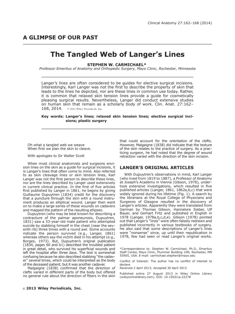 Understanding Langer's Lines in Surgery | PDF | Surgery