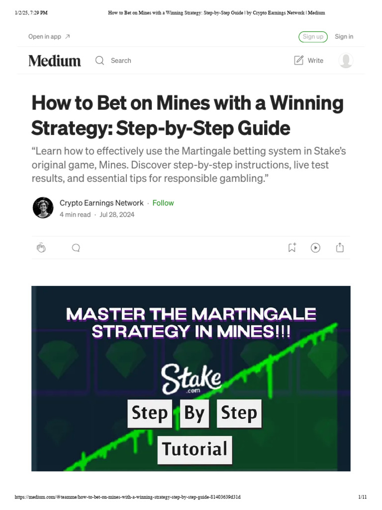 How To Bet On Mines With A Winning Strategy - Step-by-Step Guide - by Crypto  Earnings Network - Medium | PDF | Gambling