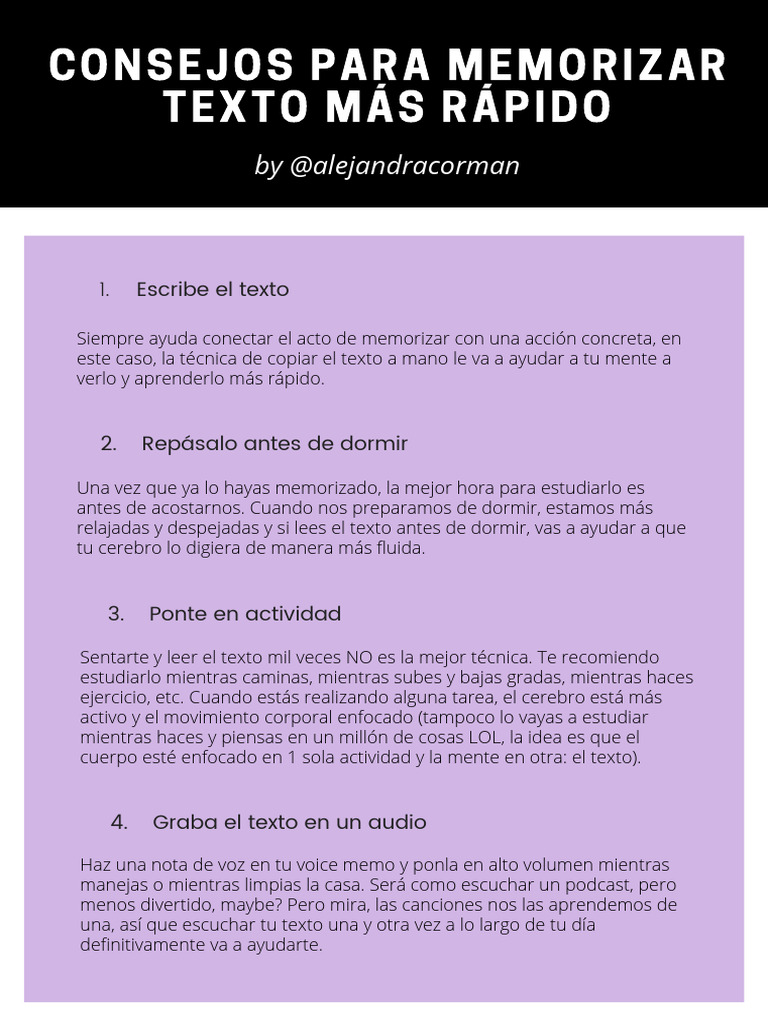 Técnicas Efectivas para Memorizar Rápido | PDF
