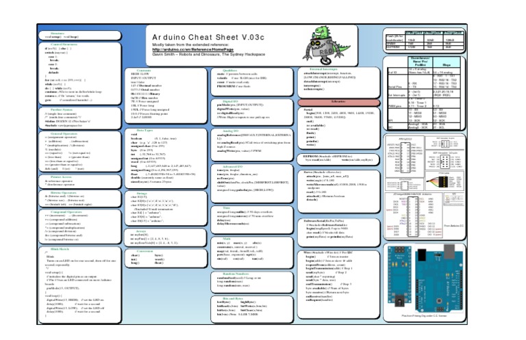 Arduino Cheat Sheet v03c | PDF | Integer (Computer Science) | Computer ...