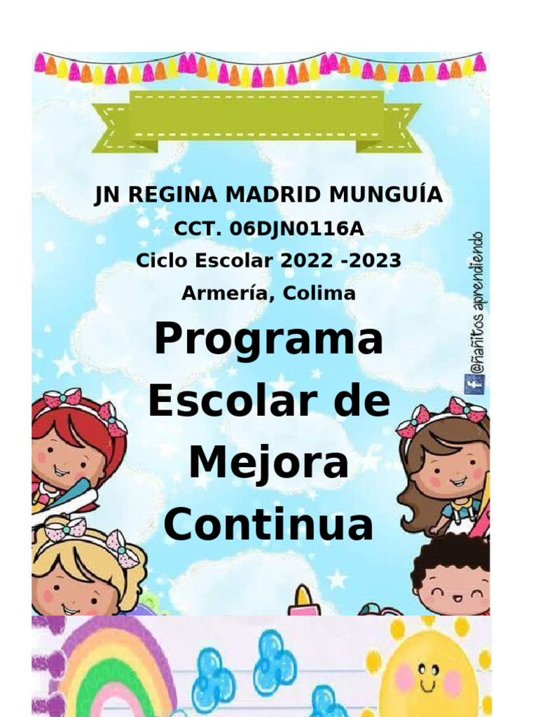 Programa Escolar de Mejora Continua | PDF | Aprendizaje | Maestros