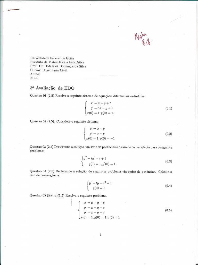 Prova 3 | PDF