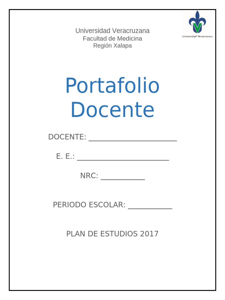 Portafolio Docente Medicina UV Xalapa | PDF | Evaluación | Plan de estudios