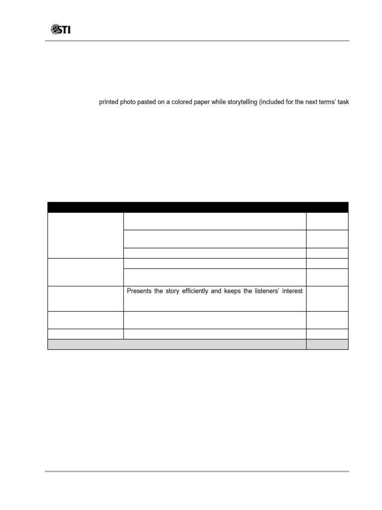 03 Task Performance 1 | PDF | Storytelling | Cognition