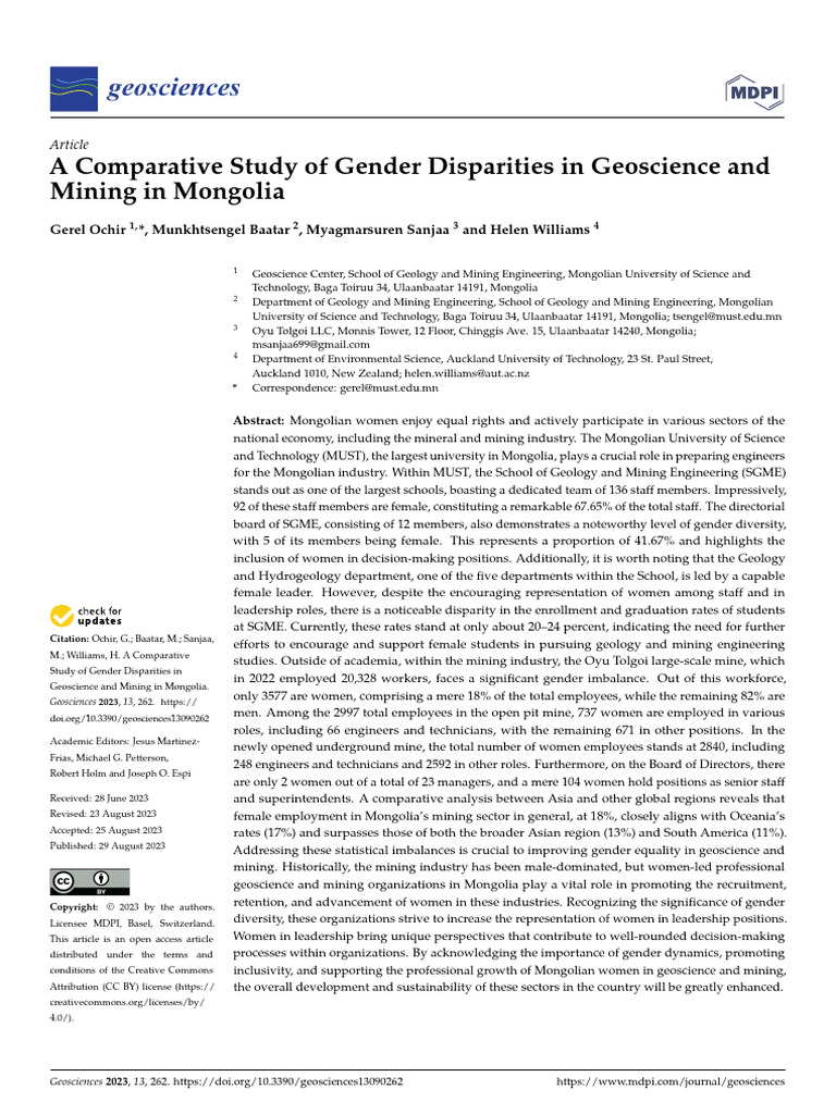 A - Comparative - Study - of - Gender | PDF | Mining | Mongolia