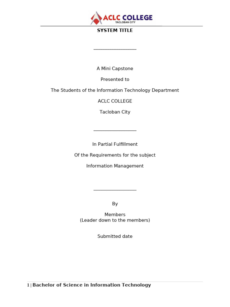 Mini Capstone Project in IT | PDF
