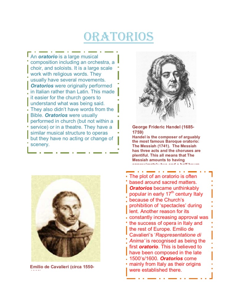 Oratorios Handout | PDF