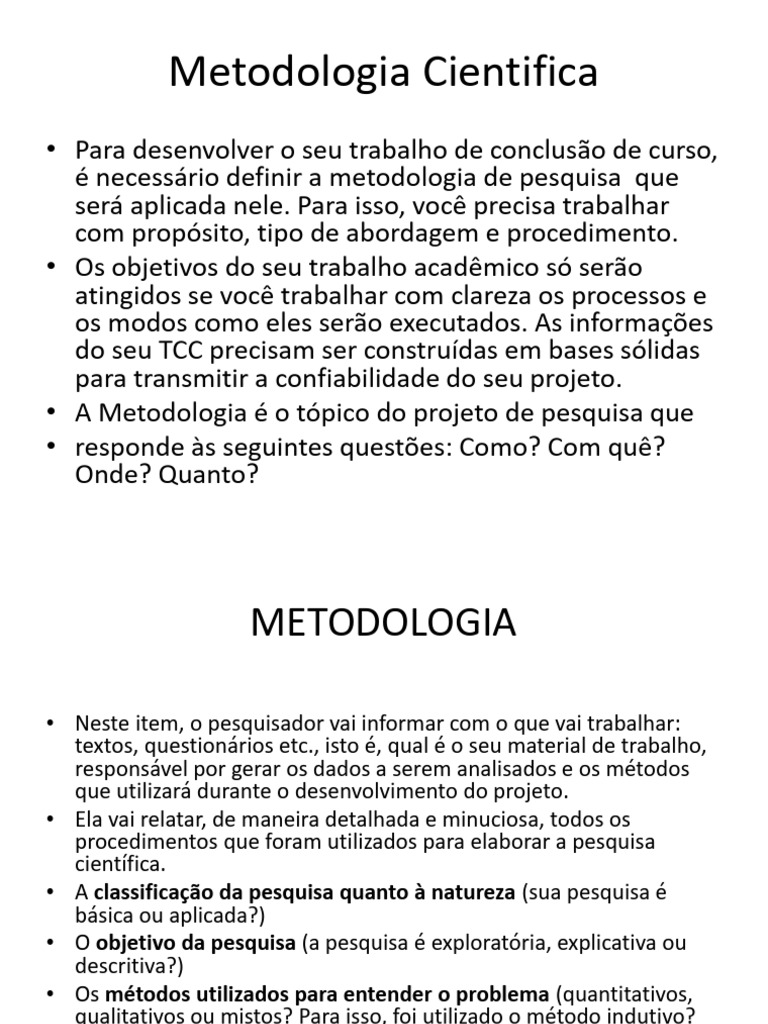 Exemplos de Metodologia Científica | PDF | Método científico | Science