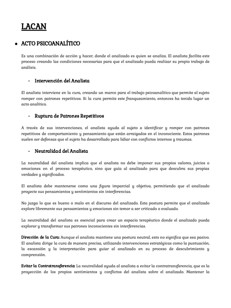 Acto Psicoanalítico y Mutación del Sujeto | PDF | Jacques Lacan ...