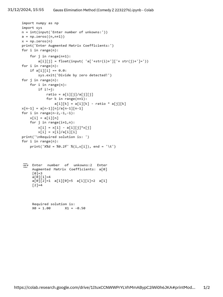Gauss Elimination for Beginners | PDF
