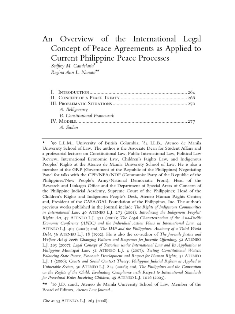 Candelaria - International Legal Concepts of Peace Agreements | PDF ...