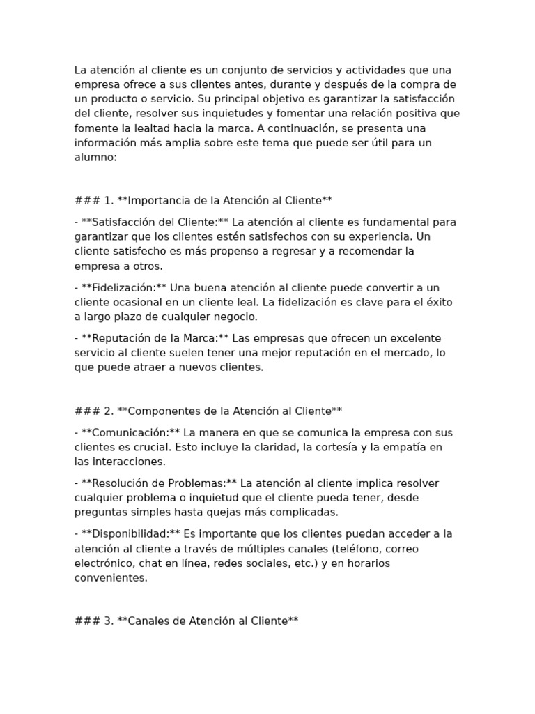 Atencion Al Cliente | PDF | Servicio al Cliente | Cliente