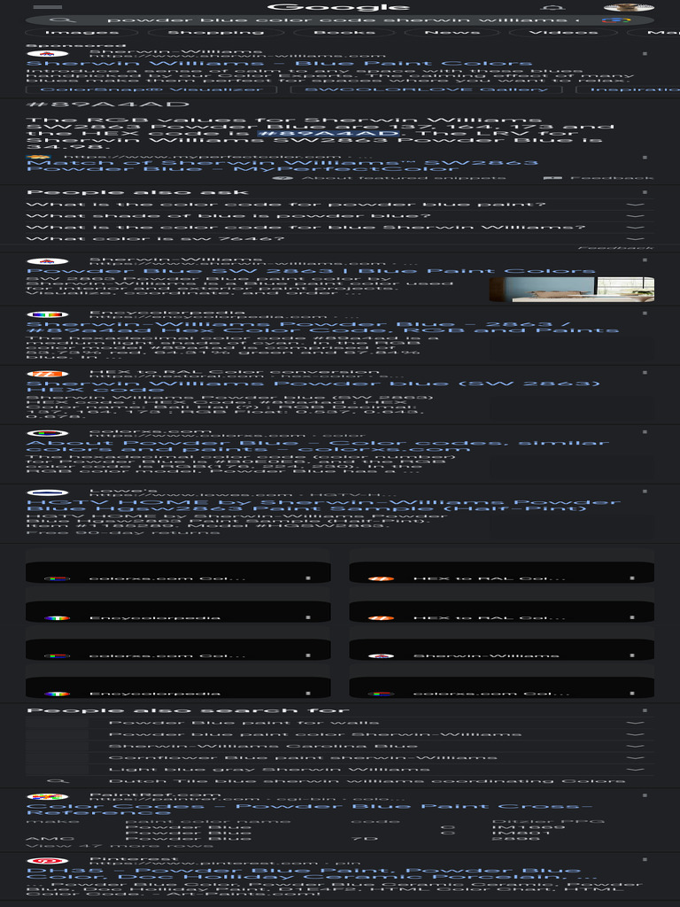 Powder Blue Color Code Sherwin Williams Code - Google Search | PDF ...