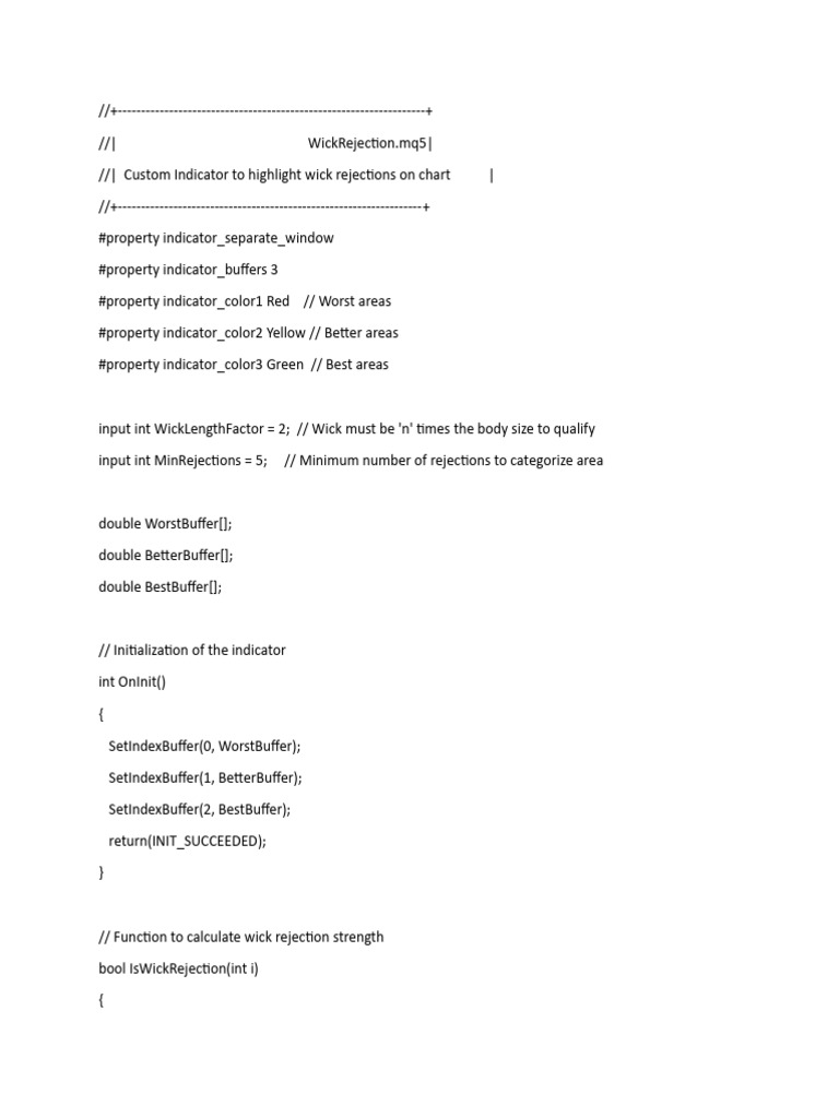 Wick Rejection Indicator for Trading | PDF | Software Engineering ...